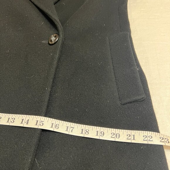Reflections Women’s Long Black Wool Coat Made in USA Double Breasted Size Medium - Picture 9 of 13